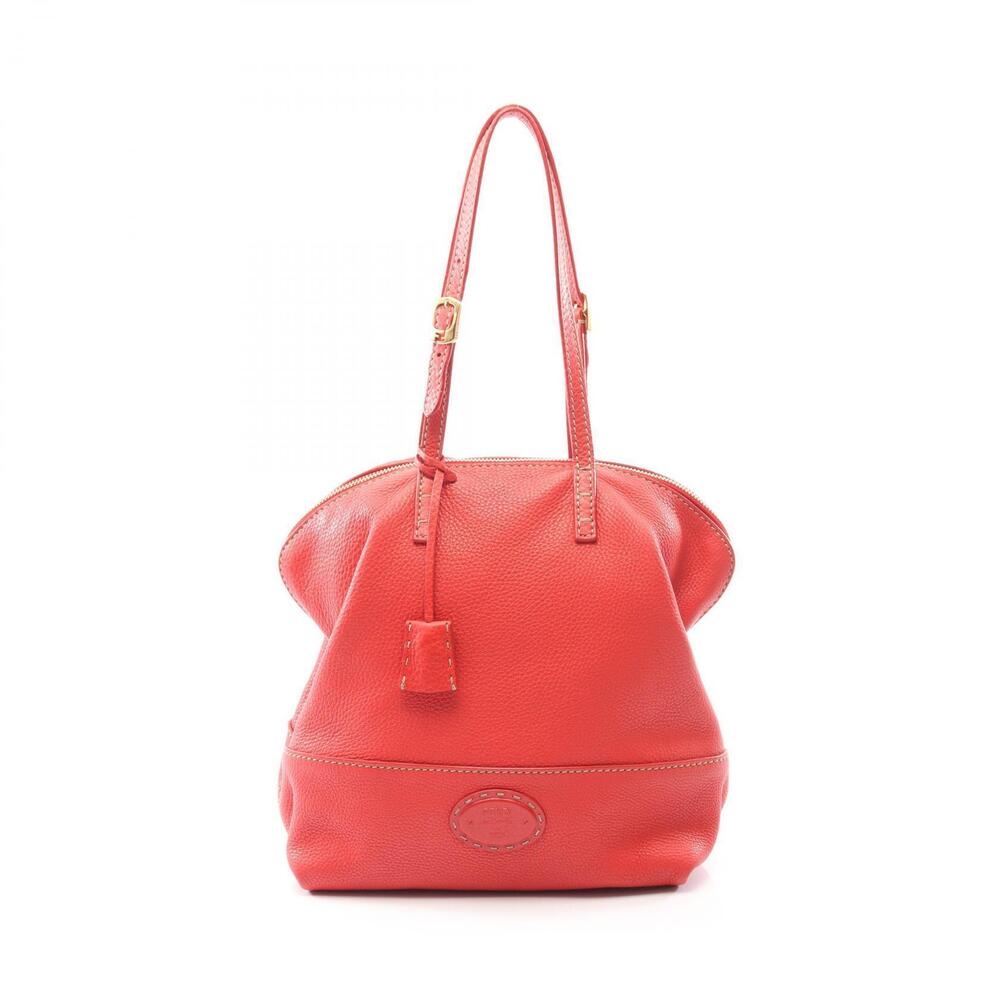 Fendi Selleria Two Bag Shoulder Bag Leather Red
